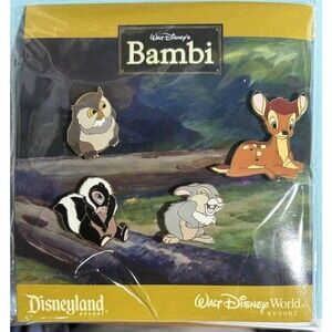 2008 Disneyland Resorts -BAMBI   4 Pin Set w /Flower,Thumper + New in Package